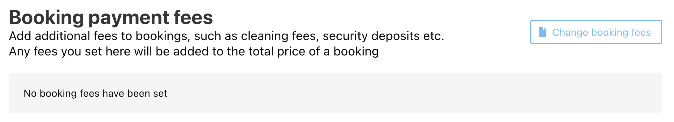 Booking fees